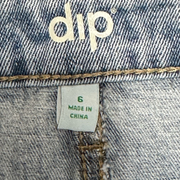 Womens Dip 6 Small Skirt Denim Jean Jeans Faded Navy Blue Straight Distressed - Picture 9 of 10